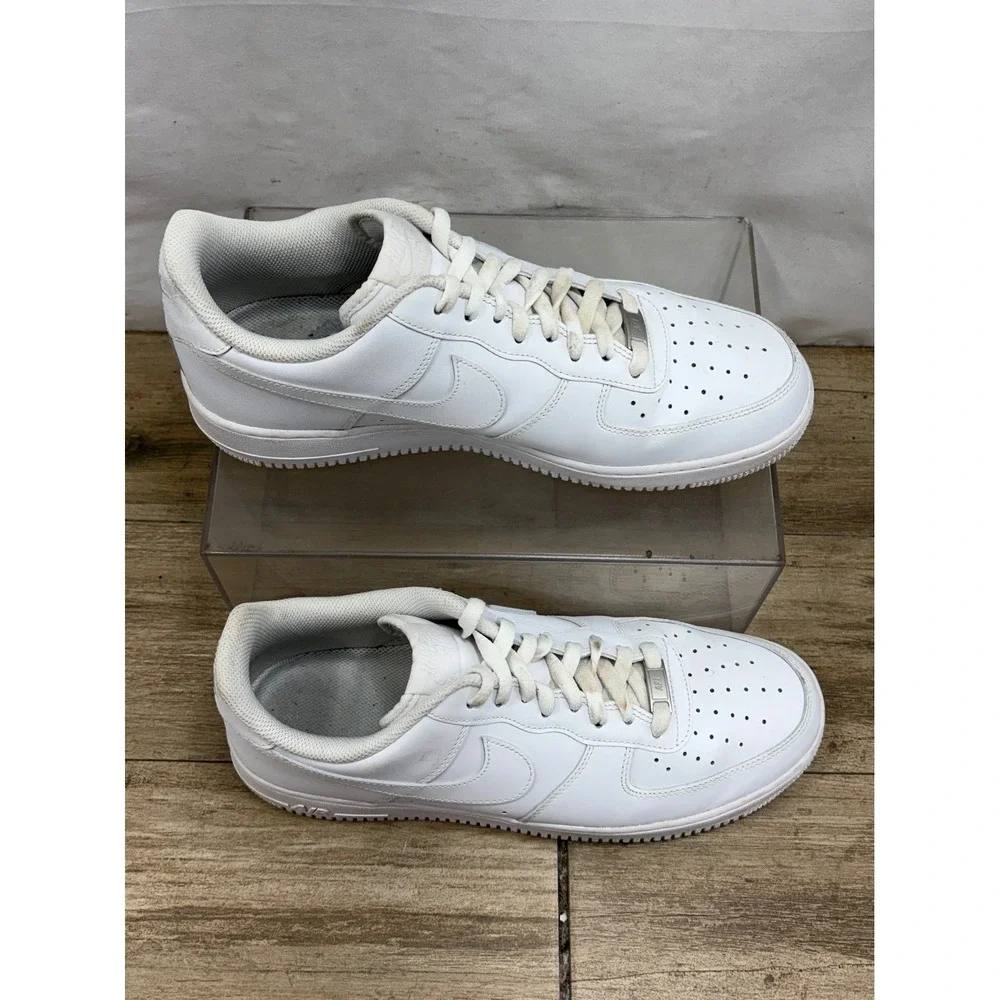 Nike Air Force 1 Low White Leather Sneakers Men's Size 12 CW2288 111